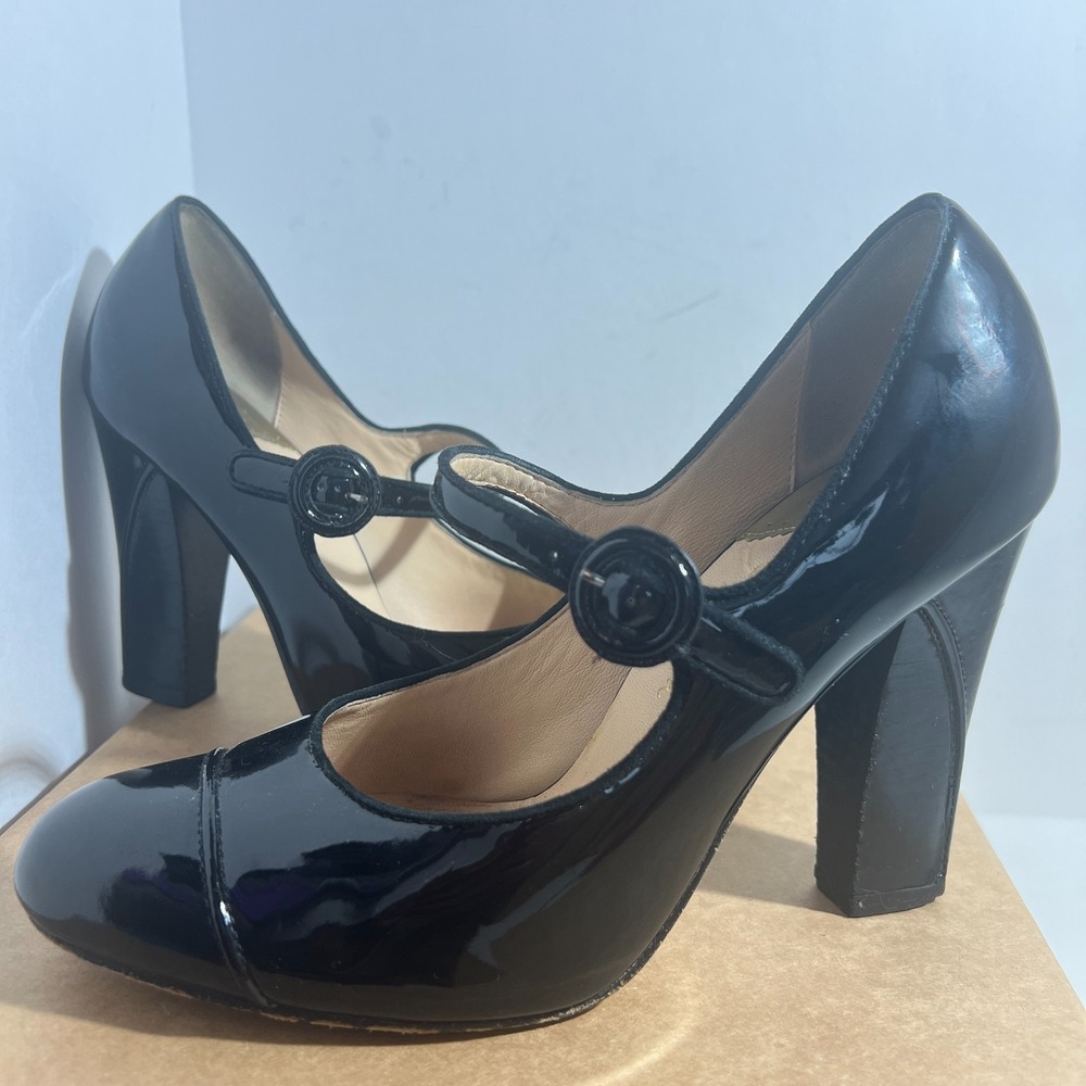 Cole Haan Nikeair Women's Heels Size 7.5 B Patent Leather Block Heel Rounded Toe